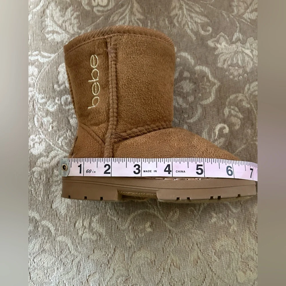 bebe Girls Brown Faux Fur Pull-On Winter Boots Size 9